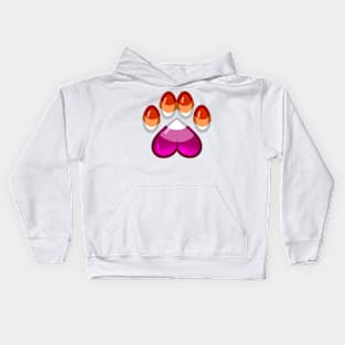 LGBTQ+ Pride Heart Paws - Lesbian Kids Hoodie